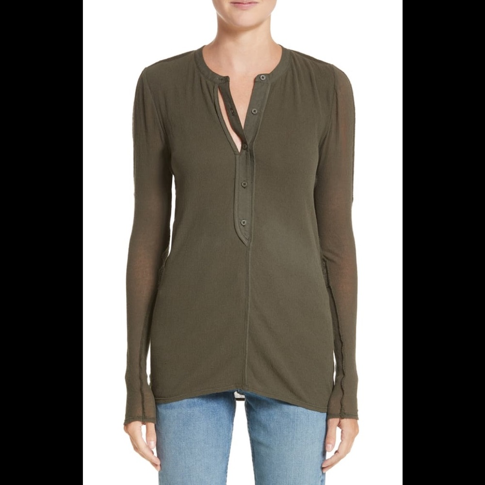 NWT Proenza Schouler Pswl Jersey Gauze Top